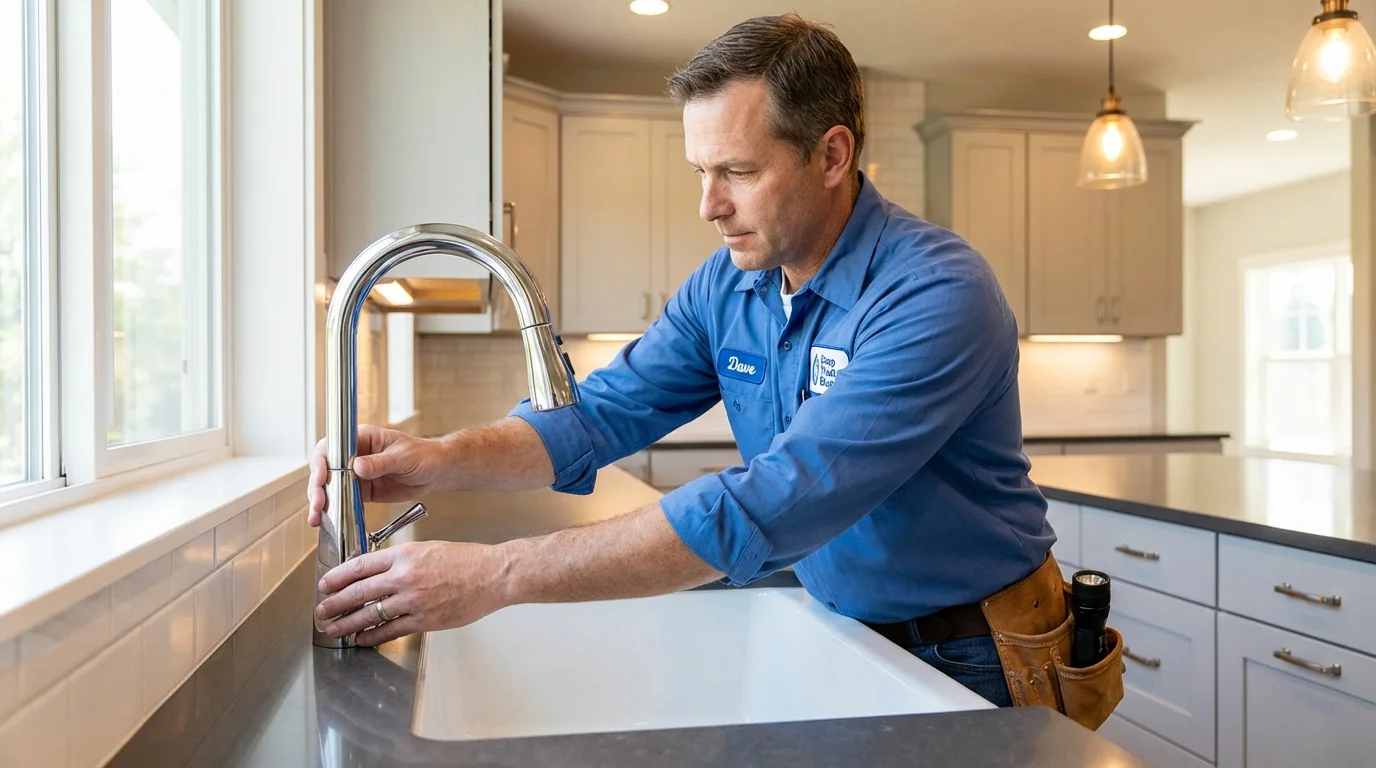 Kitchen faucet installation by Johns Plumbing LLC in Bonduel