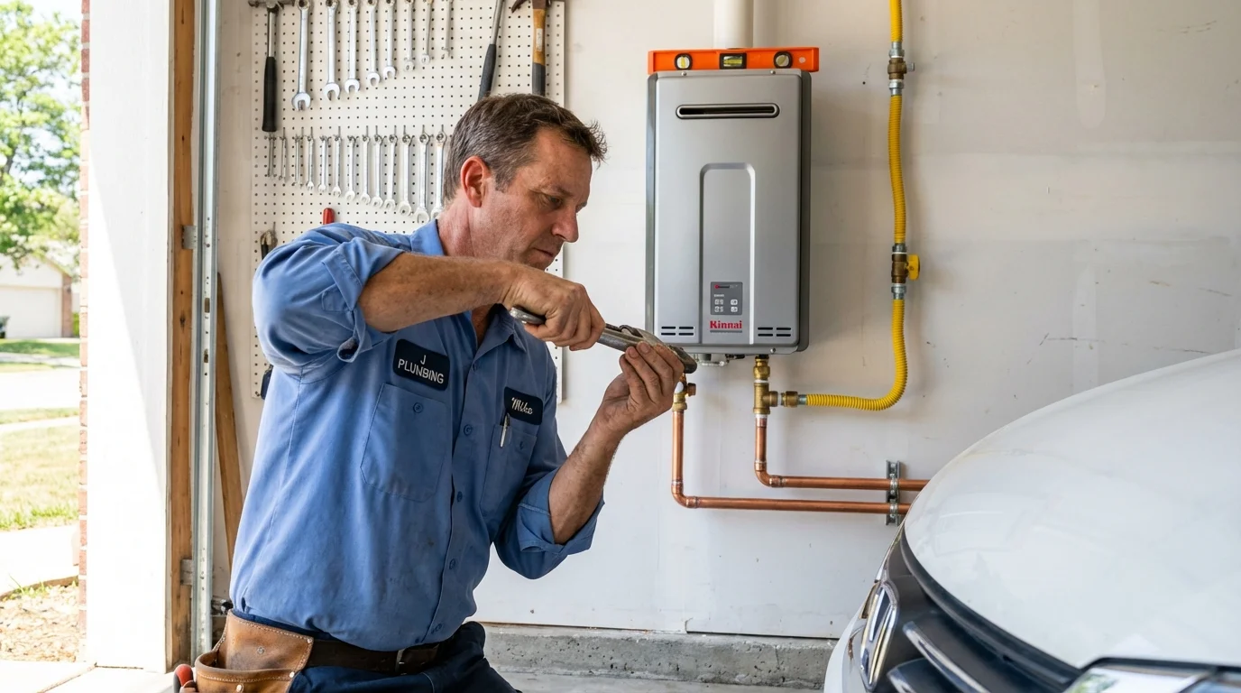 Tankless water heater installation by a Johns Plumbing LLC plumber in Bonduel